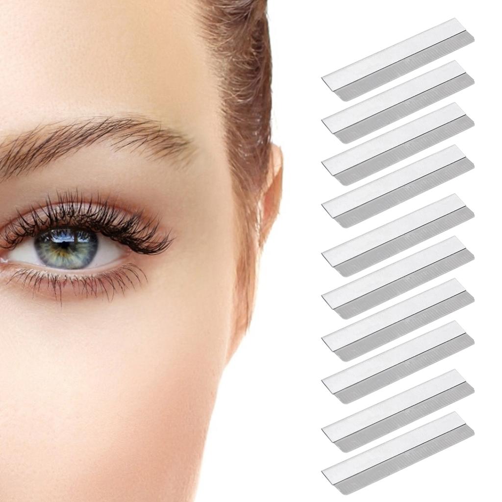 10PCS Eyebrow Razor Blades Hair Removal Brow Shaving Straight Edge Stainless Steel Razor