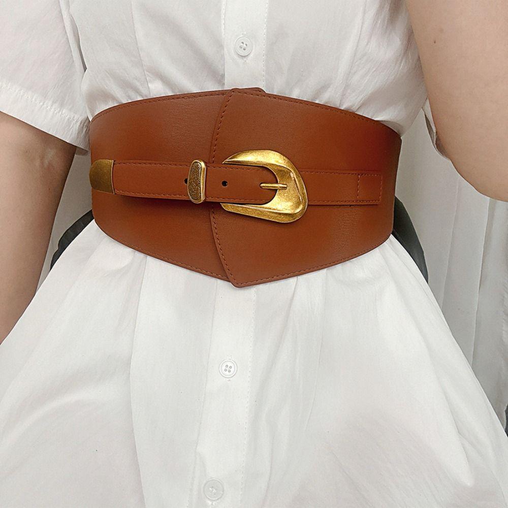 Solid Color Wide Cummerbunds Elastic Wide Belt Waist Corset Western Cowboy Belt  Outfits