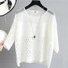 Fashion Ice Silk Women Knitted Vest Spring Summer Hollow Out Thin Bottoming Sling Streetwear Clothing Shirt