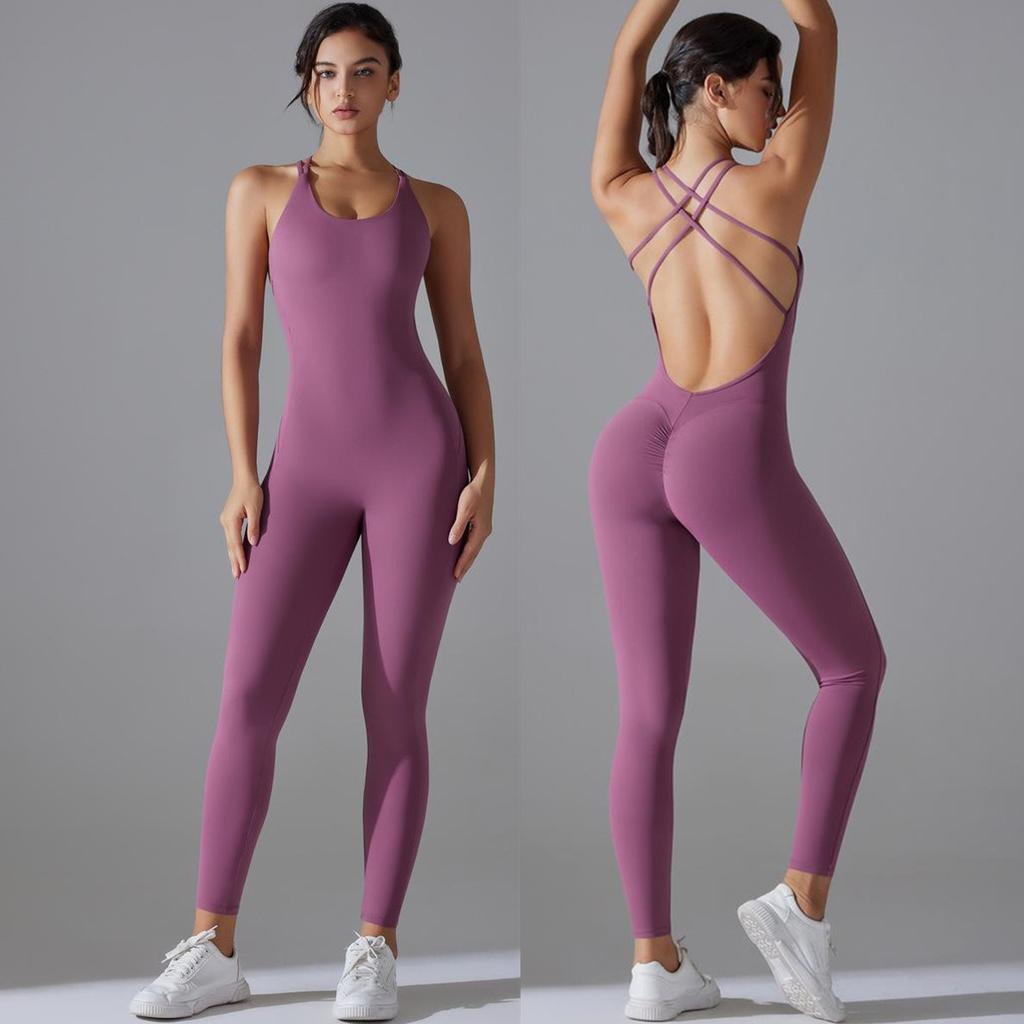 Costum de yoga dintr-o bucată de înaltă performanță pentru femei – respirabil, cu uscare rapidă, elastic, senzație de gol, prietenos cu pielea, ridică șoldurile