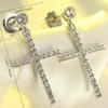Women's Luxury Geometric Elegance Cross Earrings Wedding Engagement Party Jewelry Accessories