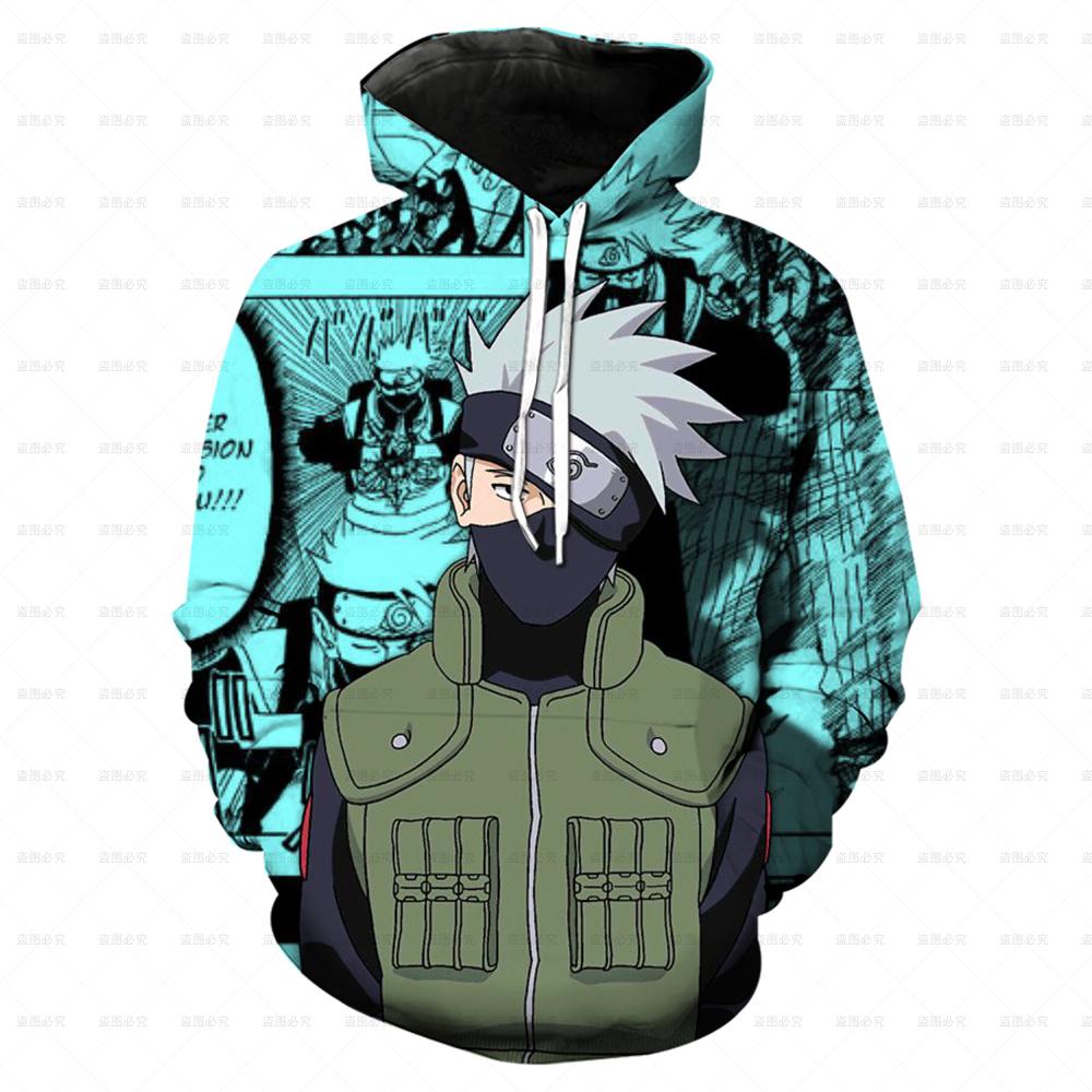 Sweat à capuche Anime japonais NarAAKakashi pour enfants, pull décontracté, vêtements de dessin animé pour garçons et filles, printemps, automne, 2024