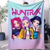K-Pop Demon Hunters Huntrix Blankets Soft Fluffy Cartoon Blanket Air Conditioning Sofa Nap Blanket Adults and Kids Holiday Gifts