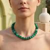 Klobiger Bunter Perlen-Choker Harzperlen-Halskette Boho Urlaubs-Halskette für Damen Tägliches Tragen Sommer Strandurlaub Schmuck