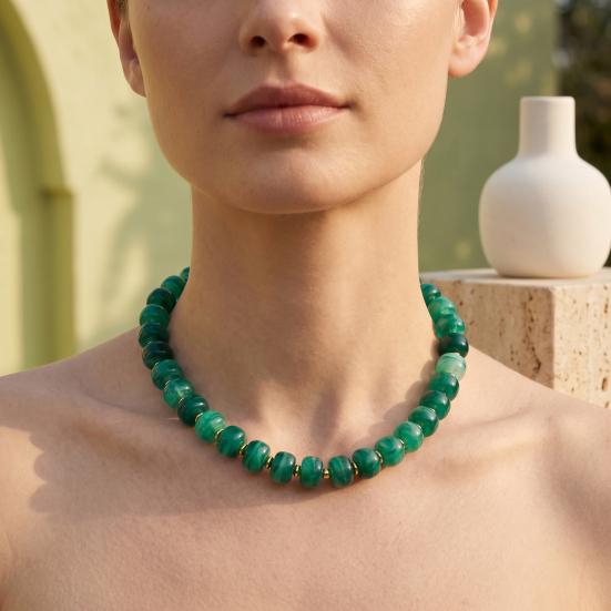 Klobiger Bunter Perlen-Choker Harzperlen-Halskette Boho Urlaubs-Halskette für Damen Tägliches Tragen Sommer Strandurlaub Schmuck