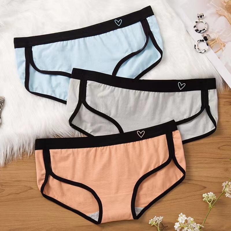Women's Briefs Cotton Sports Fitness Low-Rise Solid Soft Breathable Panties Lingerie Underwear For Woman Intimates