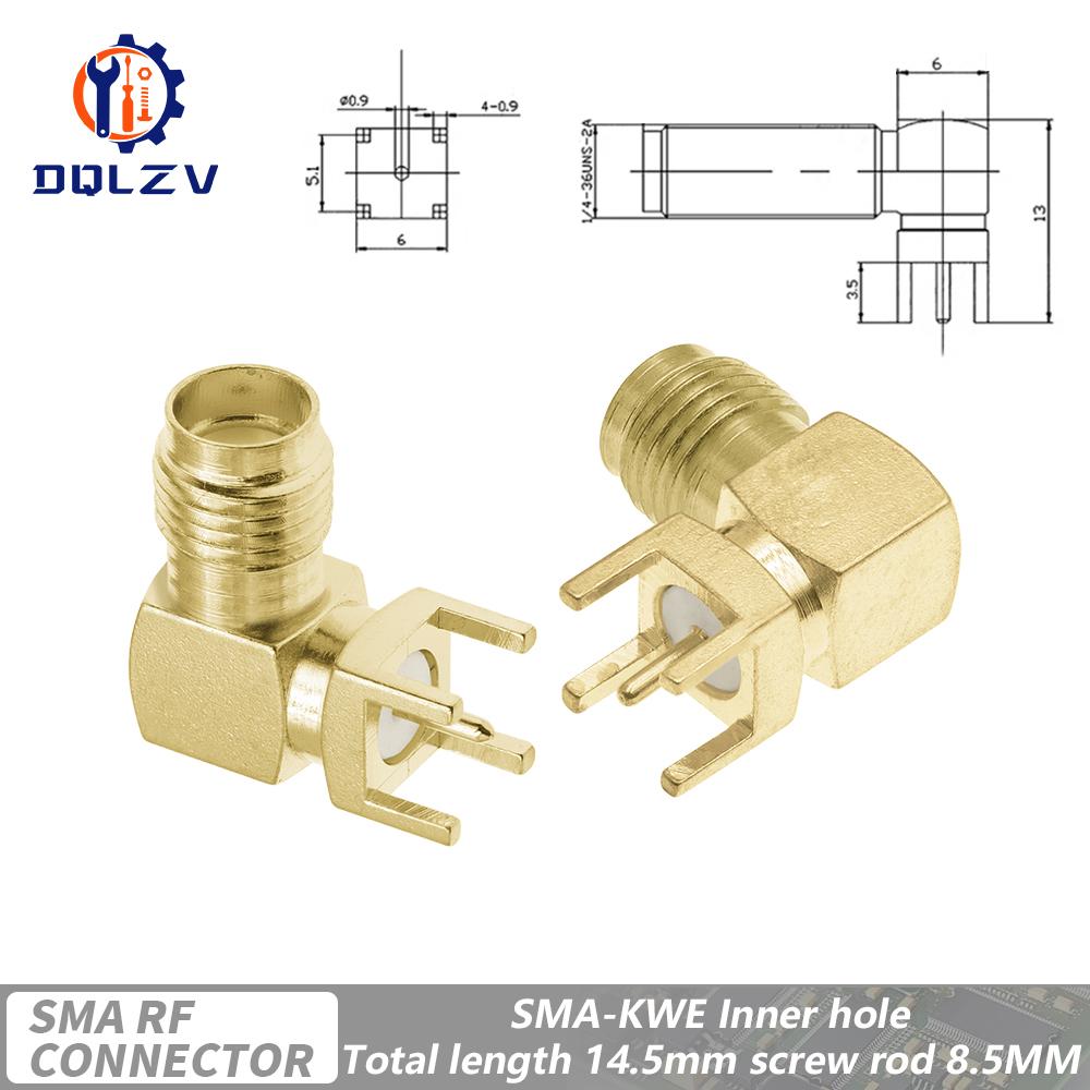 

SMA Роз єм Прямий Штекер/Гніздо 90 Градусів Пайка до Плати Прямий Прямокутний Кріплення RF Мідний Штекер Розетка 10PCS