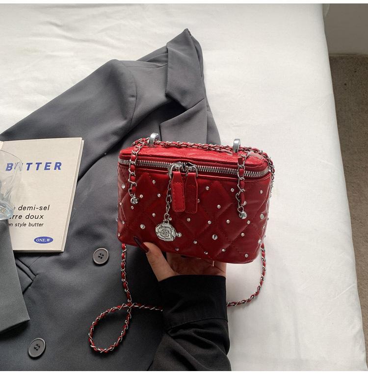 Mini square bag 2025 summer Xiaoxiangfeng diamond niche design chain high-end versatile shoulder messenger bag