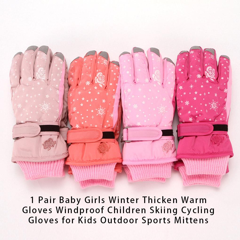 1 Pair Cold Winter Children Skiing Glove Portable Snow Knitting Gloves Wind-proof Warm-keeping Mittens Warming Outdoor