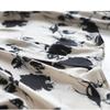 French Retro Ink Printed Satin Shirt Women Spring Autumn New Niche V-neck Long Sleeve Pullover Puff Sleeves Top M-3XL