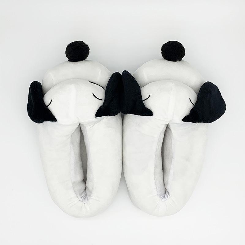 Cozy Snoopy Cartoon Dog Plush Slippers - Cotton, Full-Heel, Warm for Couples