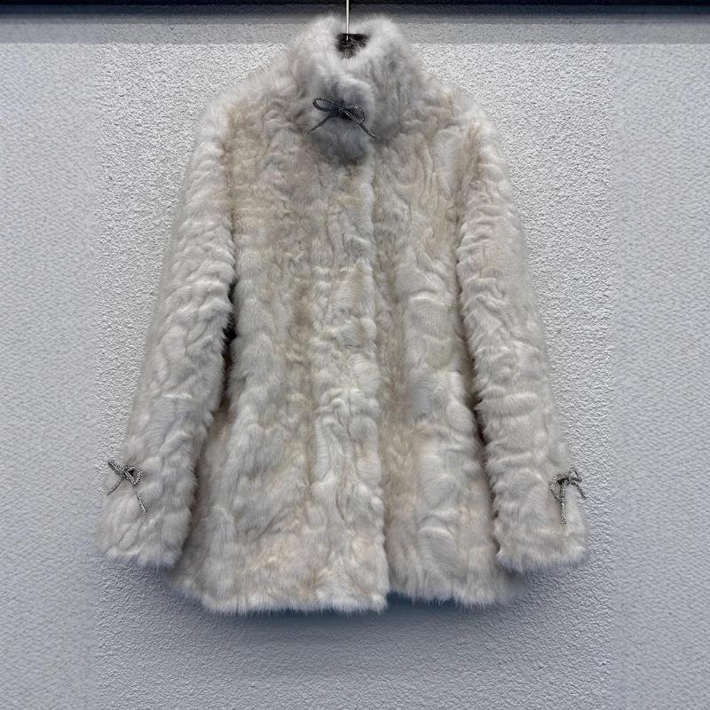 Fur integrated jacket women's autumn and winter new fashion temperament trend winter thickened warm top
