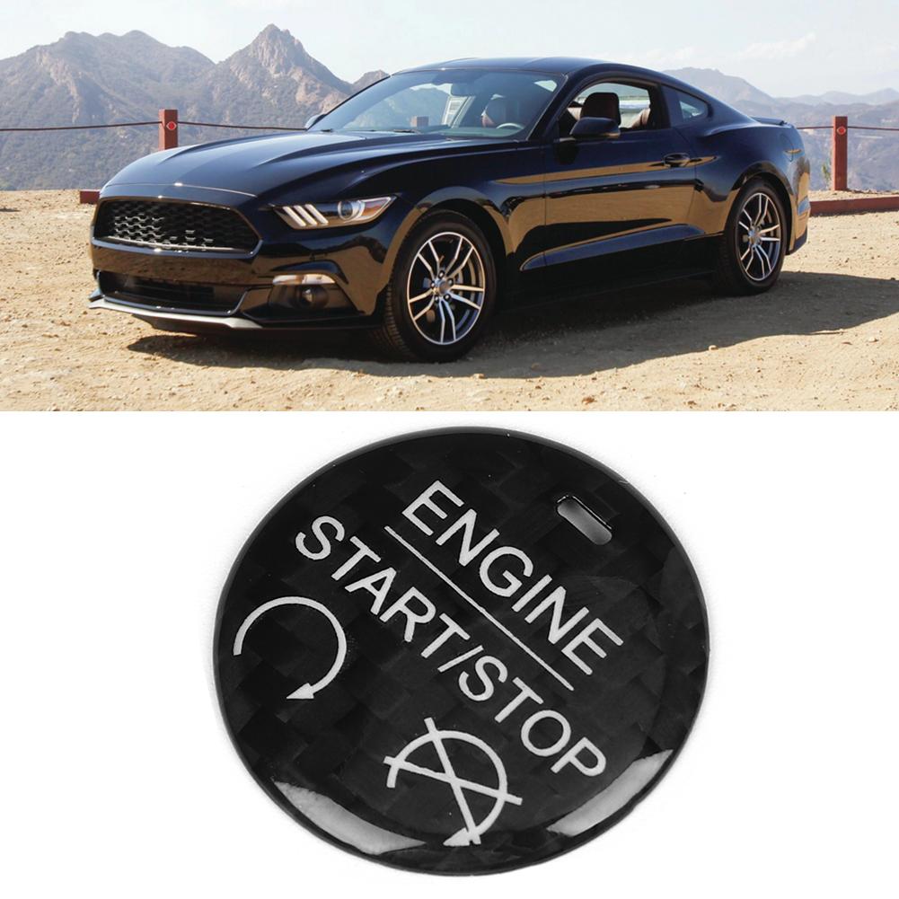 Left Hand Drive Carbon Fiber Start Stop Button Trim Decoration Fit for Ford Mustang 2015 2019
