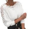 Women S Loose Fit Long Sleeve One Shoulder Lace Spliced Knit Sweater