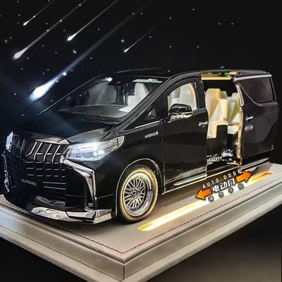 Modèle de voiture MPV Toyota Alphard 1/18 en alliage, Véhicules jouets en métal moulé sous pression, Modèle de voiture Simulation Son et Lumière Collection Cadeau pour enfants