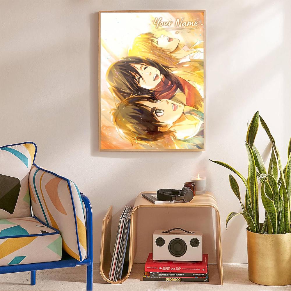Attack Titan Customize Your Name Diamond Painting Round Diamond Diy Frameless Holiday Artwork Suitable For Home Office Wall Decoration
