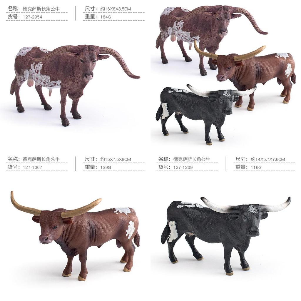 Realistic Wildlife Pvc Model Texas Longhorn Bull With Static Design For Nature Enthusiasts
