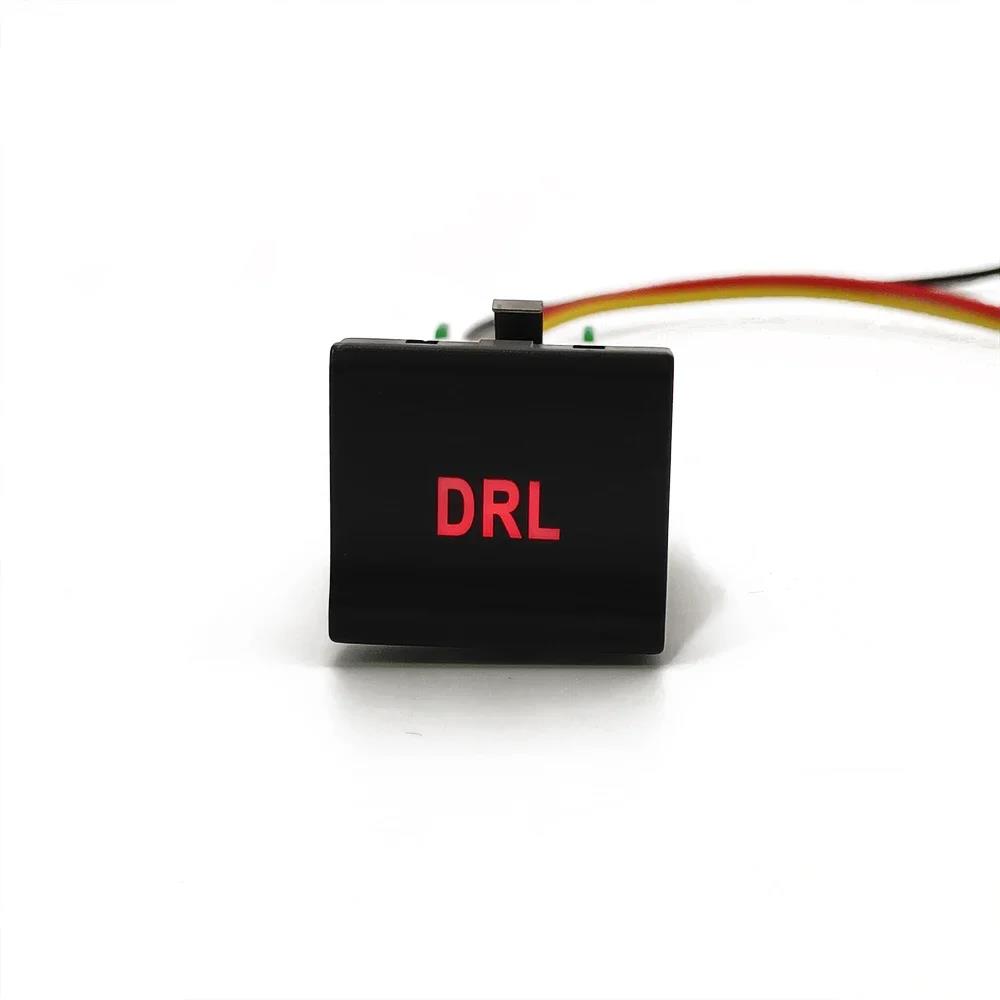 1PC For VW Polo Car Red LED Light Music LED DRL Front Fog Lamp Switch Push Button Switch with Wire Accessories