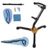Alto Sax Stand Set Metal Holder Rack Saxophone Cleaning Kit Portable Saxophones Accessories