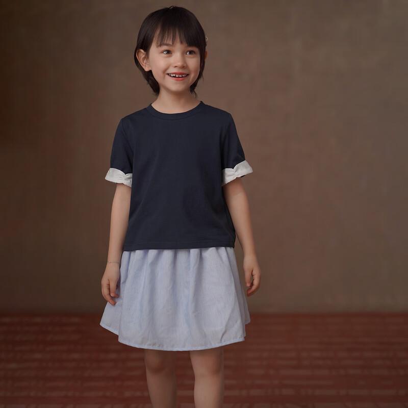 Hacikis Kids' 2026 Summer Stretchy Knit Round Neck Short Sleeve T-Shirt