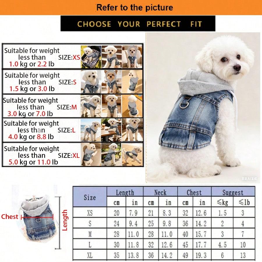 1pc New Hooded Harness Vest, Suitable for Small Dogs Like Poodle, Bichon Frise, Teddy, Spring/Autumn Pet Clothes