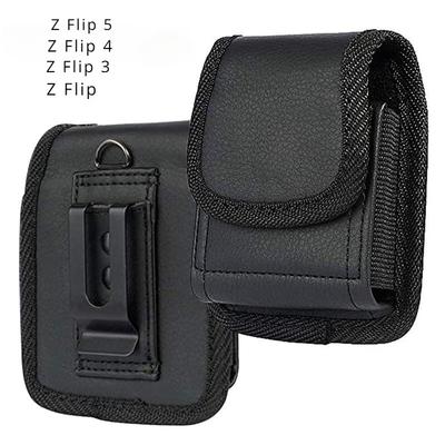 Oxford Kumaş Kemer Klipsi Kılıf Telefon Kılıfı Samsung Z Flip 6 5 4 3 5G Deri Bel Çantası Telefon Kapağı Z Flip5 Flip4 Flip3