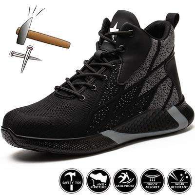 Work Boots Steel Toe Safety Boots Men Women Work Shoes Sneakers Lightweight Anti-Puncture Safety Shoes Men Indestructible Boots