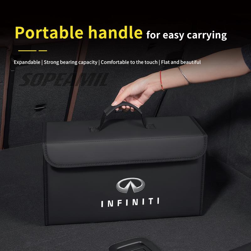Infiniti Q50 Q70 QX30 QX50 QX55 QX56 QX60 QX70 QX8 JX35 EX25 FX35 G37 M35 ESQ Car Trunk Storage Box Foldable Stowing Tidying Bag dzm3