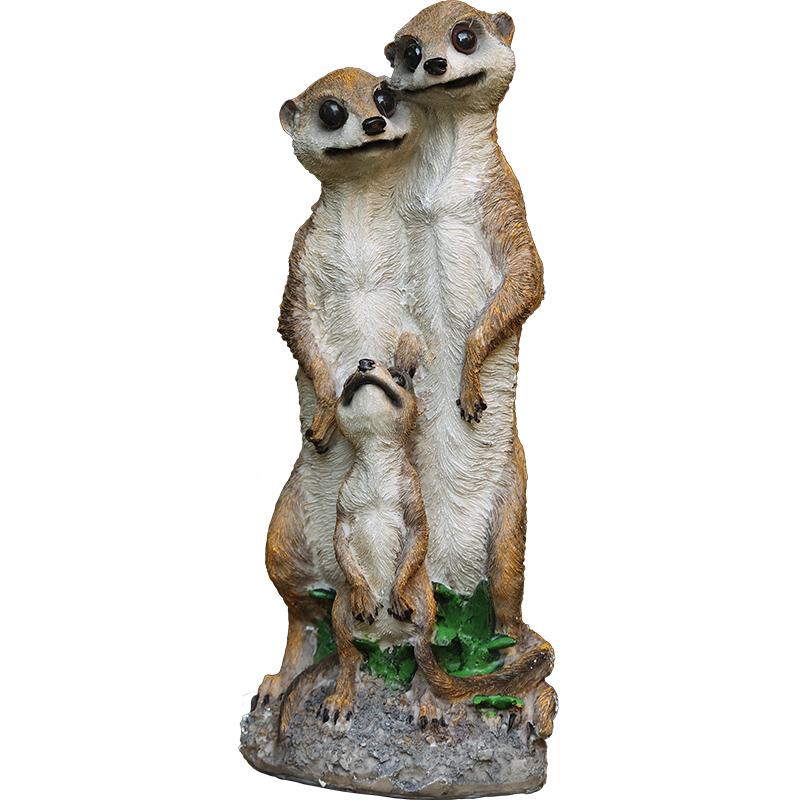 Außen Gartenhof Dekoration - Heimdeko Figur Balkon Simulation Tier Erdmännchen Mangusten Familie Garten Skulptur