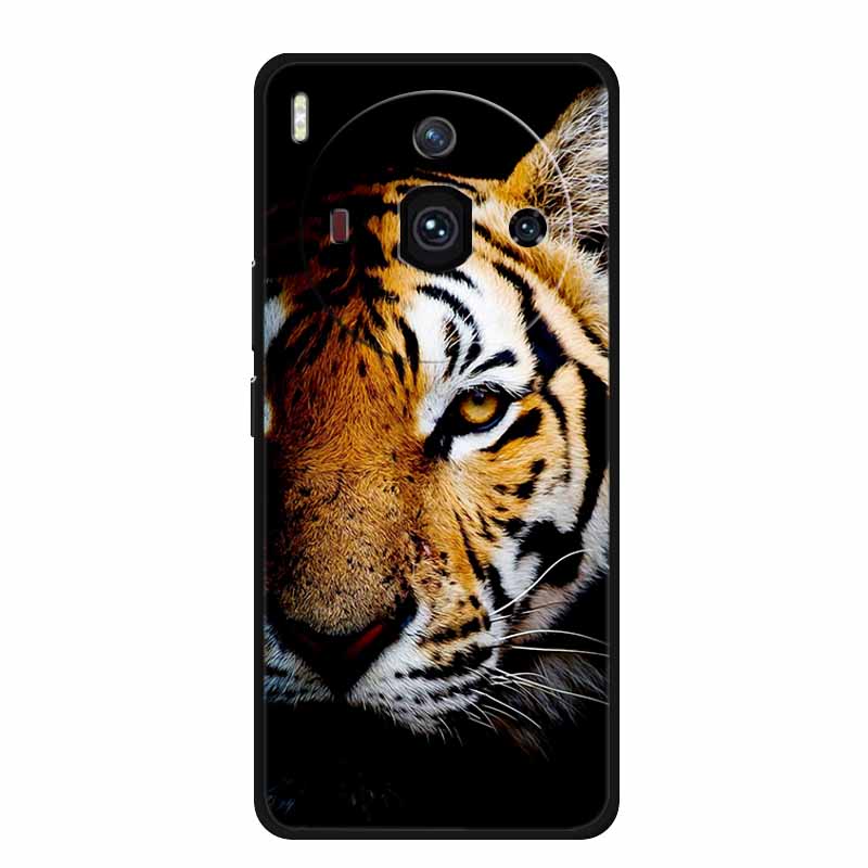 For Iphon 14 Luxury Phone Case Apple Iphone14 Pro Pro Max Plus Black TPU Soft Cover Silicone Shield Animal Lions Tiger Bunper