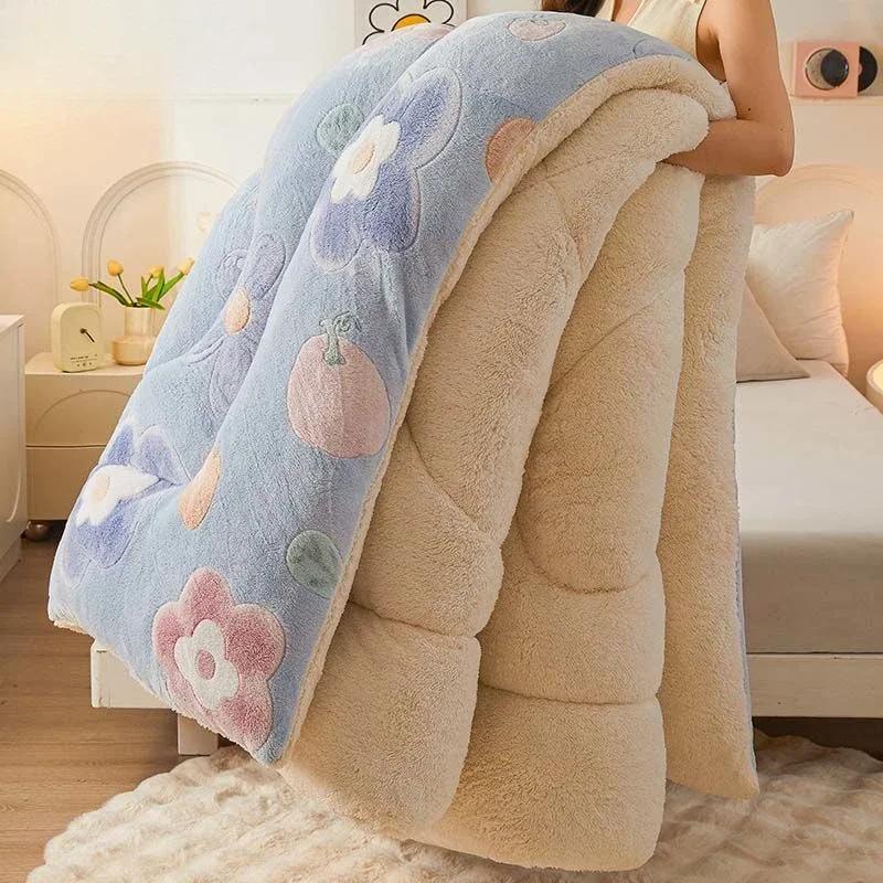 Snowflake Velvet Comforter Fine And Delicate Lamb Wool Quilt Core Dormitory Adults And Children Machine Washable Thick Blankets
