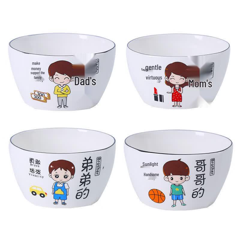 Creative Cartoon Family Ceramic Dinnerware Set