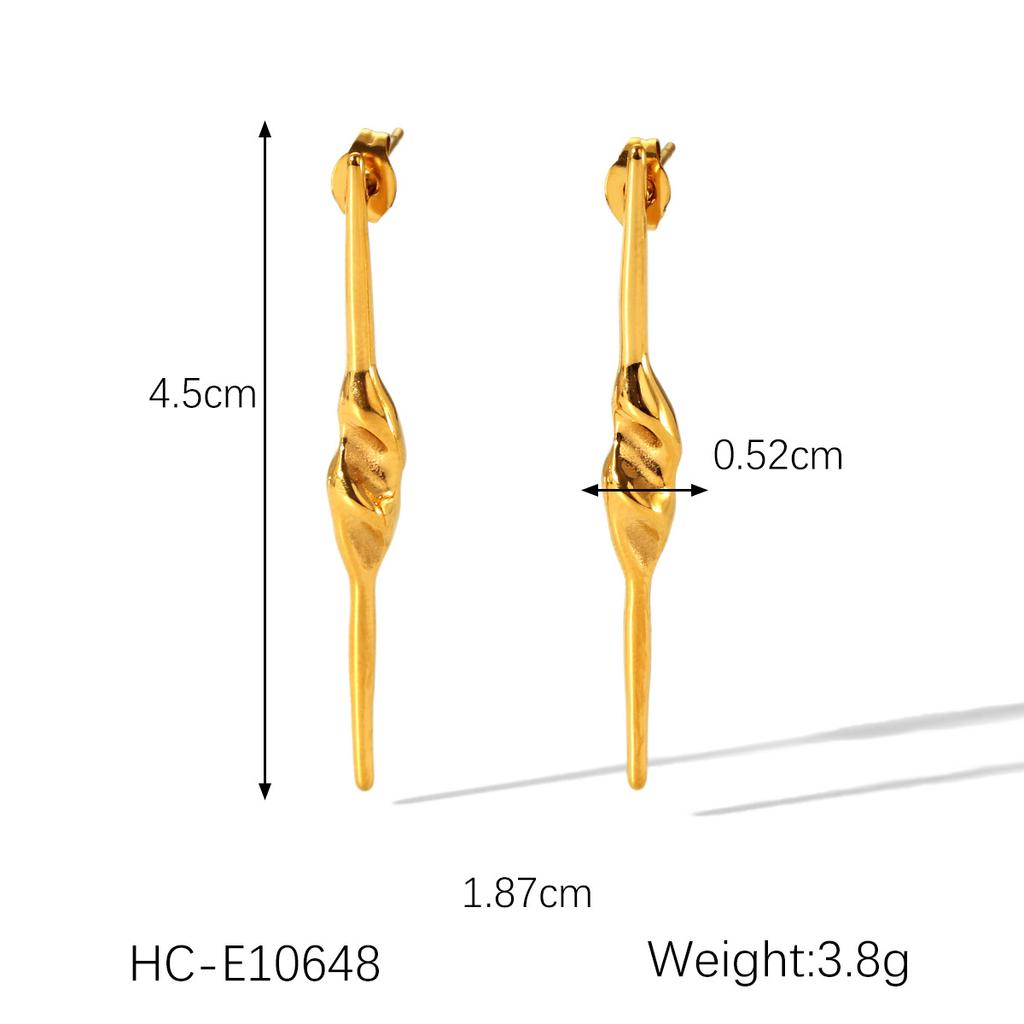 Geometric Tassel Titanium Steel Earrings Minimalist Drop Dainty Jewelry for Women Unique Design