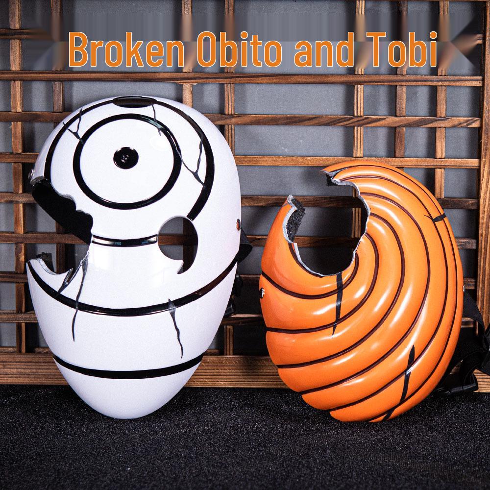 COS Naruto Tobi Resin Full Face Mask - Halloween Costume for Kids & Adults