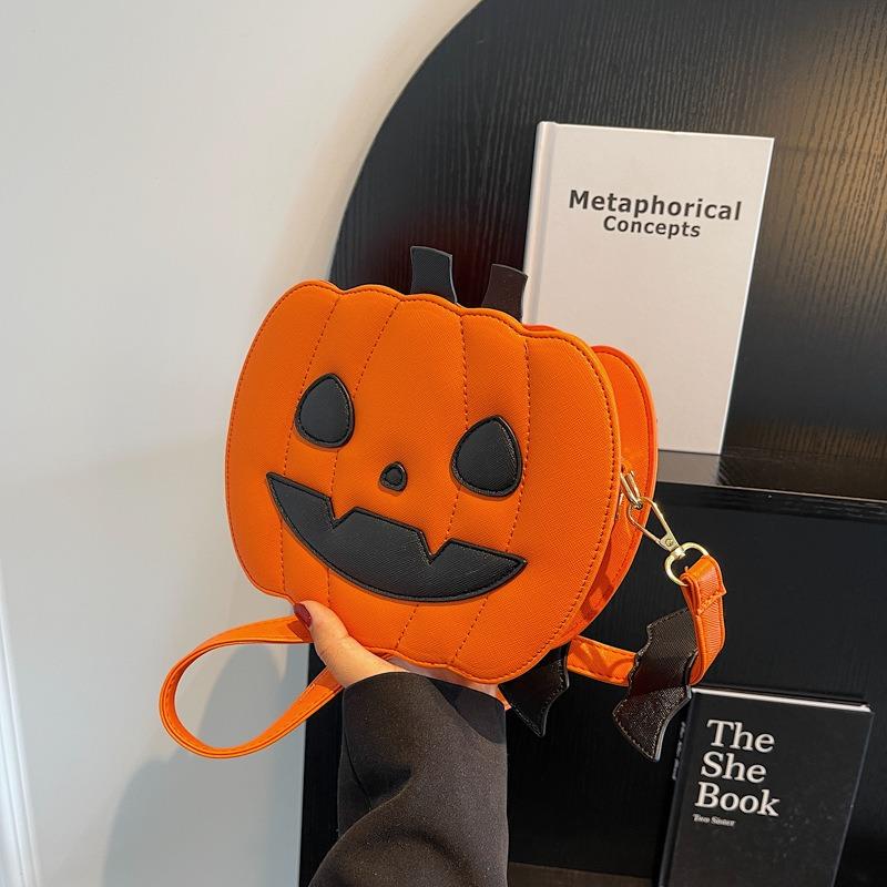 Halloween Funny Pumpkin Bag Fashion Personality Creative Trendy Shoulder Women's Bag Cartoon Oblique Span Bag