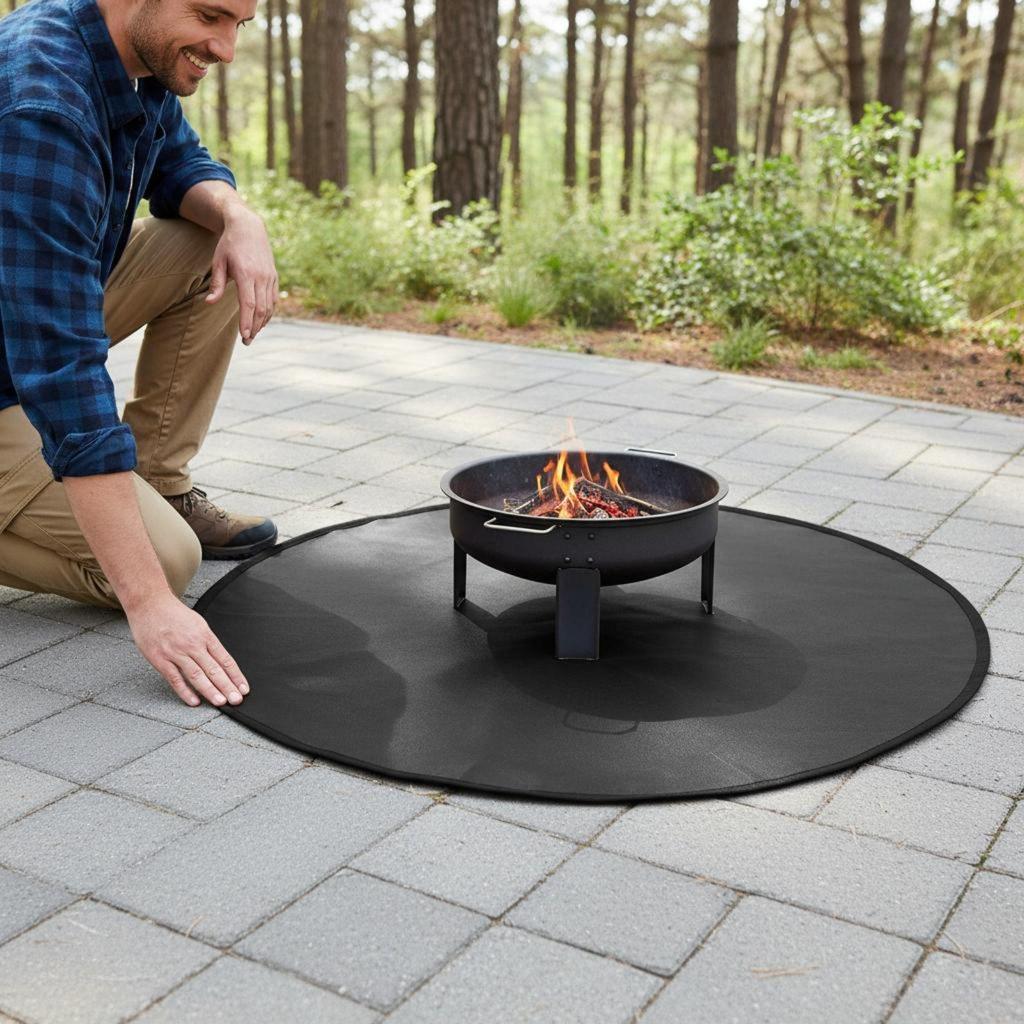 Fireproof Grill Mat Waterproof Heat Resistant Fire Fireplace