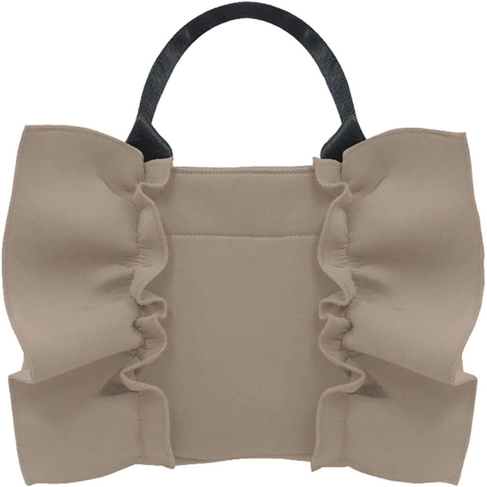 

Lots of frills with a feel Tote bag Shoulder bag 2WAY Width 28 x Height 19 x Depth 10cm Greige With buttons so hard to see the contents Adjustable
