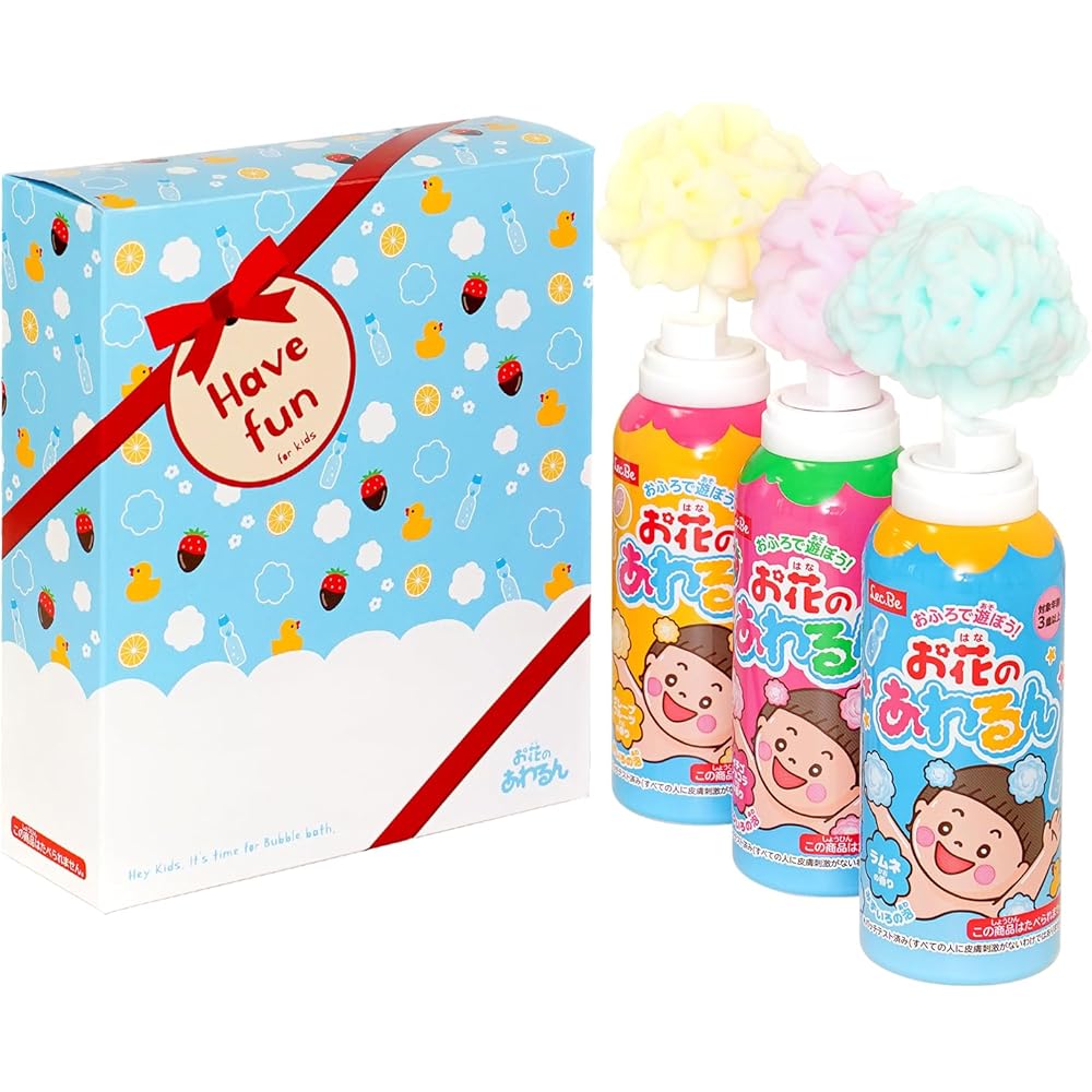 

LEC Bath Fun Flower Bubble Balls Set 150 Pieces Gift Box Included Blue Strawberry Chocolate Pink Grapefruit Yellow