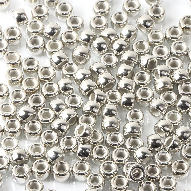 "100 Pcs Large Hole Transparent Frosted Barrel Beads - Colored Onion Powder Plastic Pony Beads for Dreadlocks and Wigs"