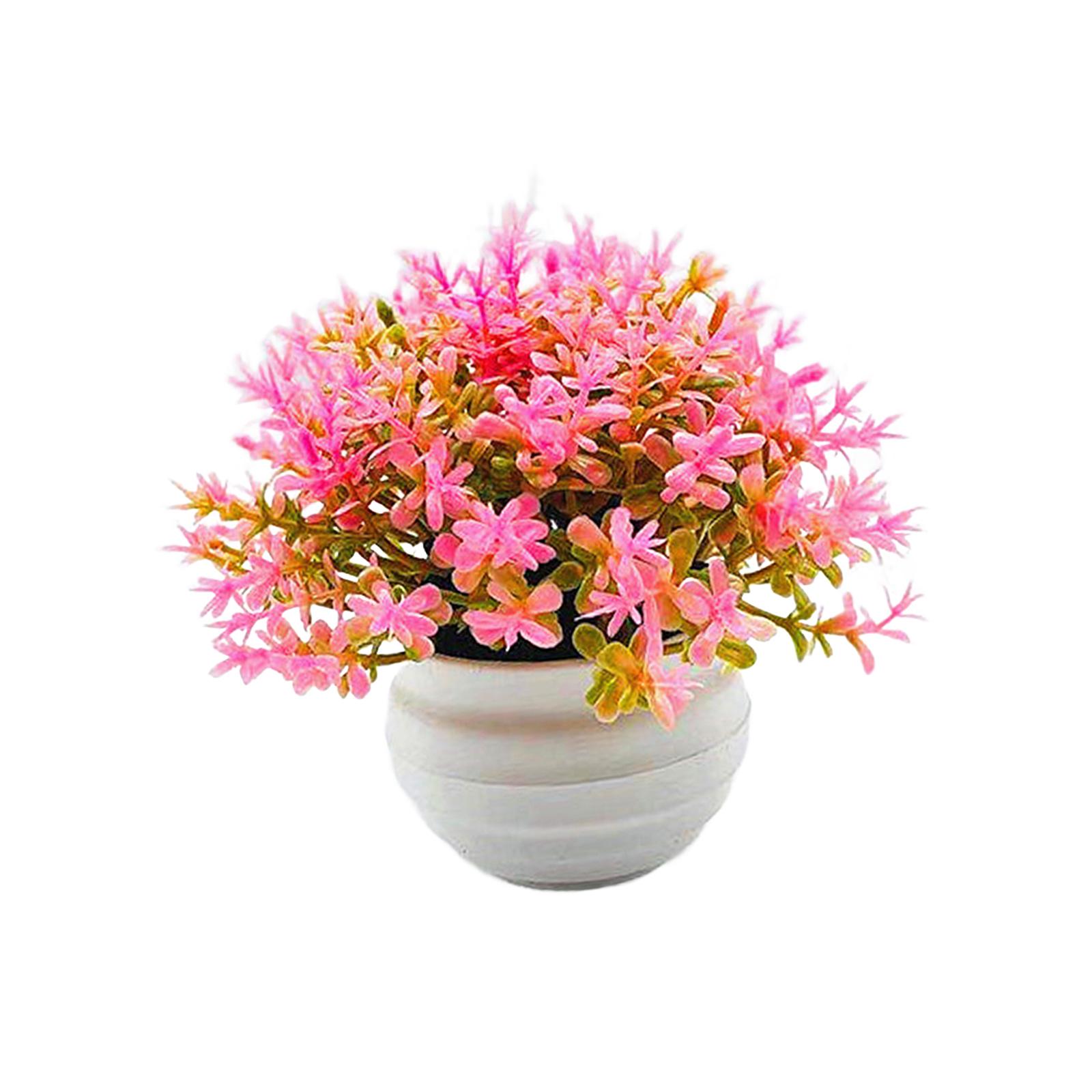 

Искусственный цветок в горшке, украшение, растение, украшение, искусственный бонсай, декор для домашнего декора, полка на стену, офис, спальня розовый