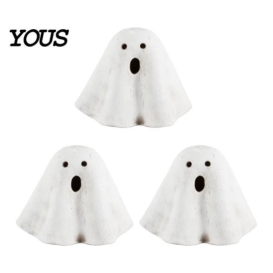 Holiday Tabletop Ornament Light Up Ghost Halloween Decoration, Cute Spooky Figurine with for Warm LED Indoor Mantel Fireplace Home Party Decor