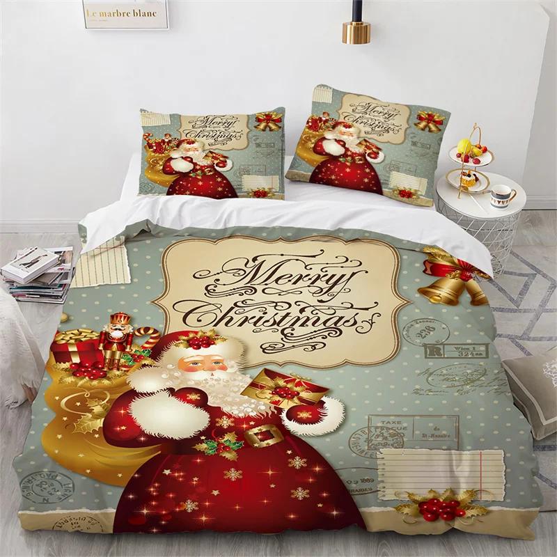 Cartoon Weihnachten Weihnachtsmann Bettwäsche Set Jungen Mädchen Twin Queen Size Bettbezug Kissenbezug Bett Kinder Erwachsene Home Textileextile