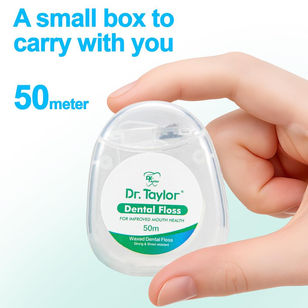 Dental Mint 50 with Carrying Case Floss, Flavor, Meters, Waxed, (1)