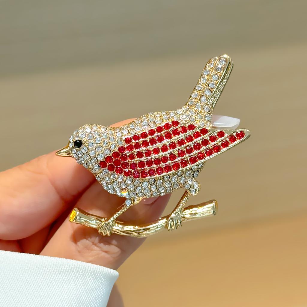 Fashion Bird Branch Brooch Diamond Animal Alloy Jewelry Coat Exquisite Pin Personalized Jewelry