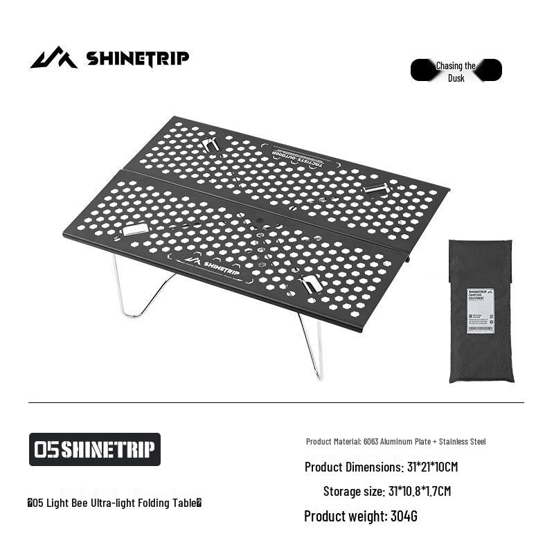 Shinetrip Ultra-light Aluminum Folding Camping Table for Hiking and Outdoor Use