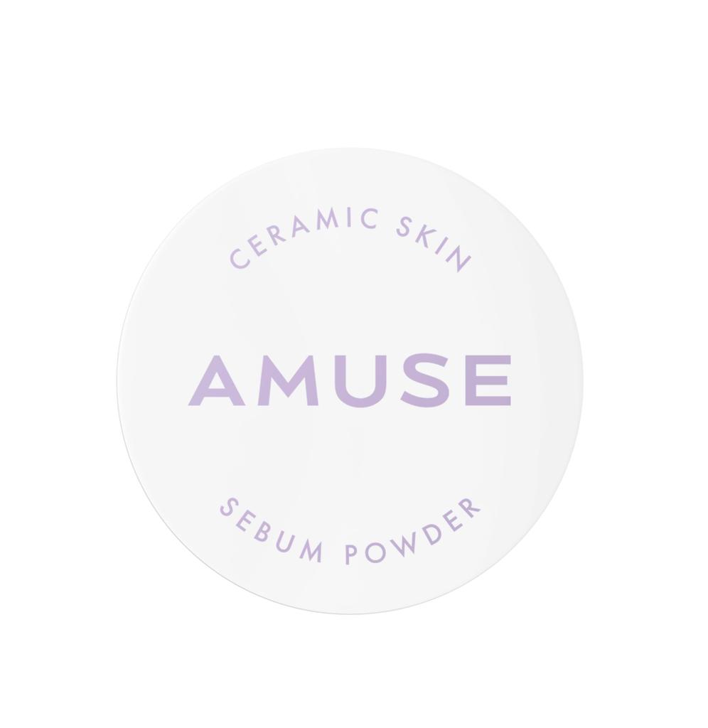 [AMUSE Official] [NEW Ceramic Skin Sebum Powder, 2 Colors Available] (02 Violet, 5g)