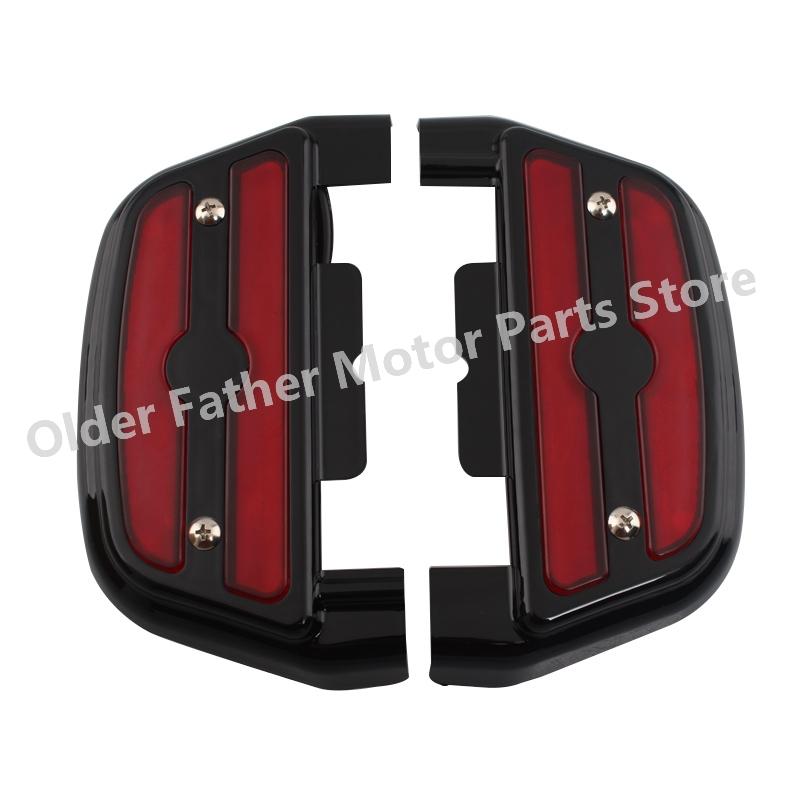 Motorcycle Accessory LED Light Rear Foot Rests Passenger Footboard Floorboard Covers For Harley Davidson Touring Glide Trike