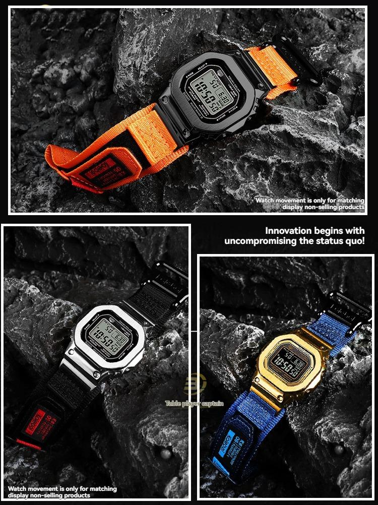 Replacement Nylon Canvas Strap for Casio G-Shock GMW-B5000 Metal Square Watch - Sporty Waterproof Adjustable Band Accessory
