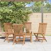 vidaXL Folding Chairs, Set of 4, for Garden and Terrace, Teak Wood