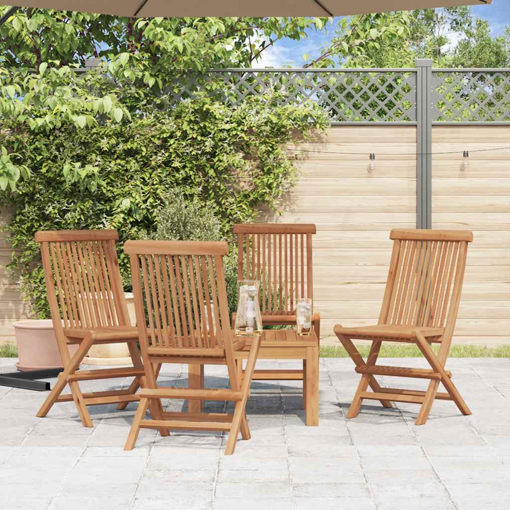 vidaXL Klappstühle, 4er-Set, für Garten und Terrasse, Teakholz